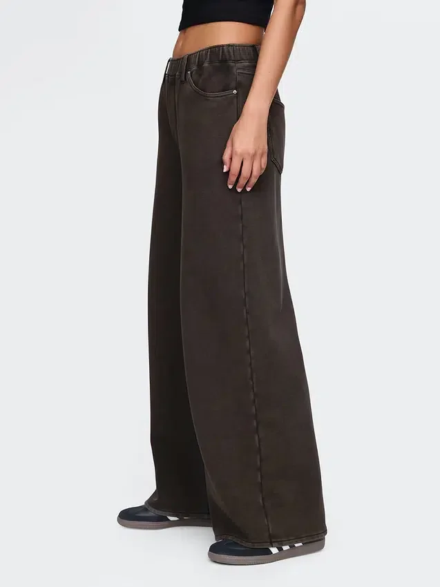 Pantalon de survêtement ample et épais style Jeans