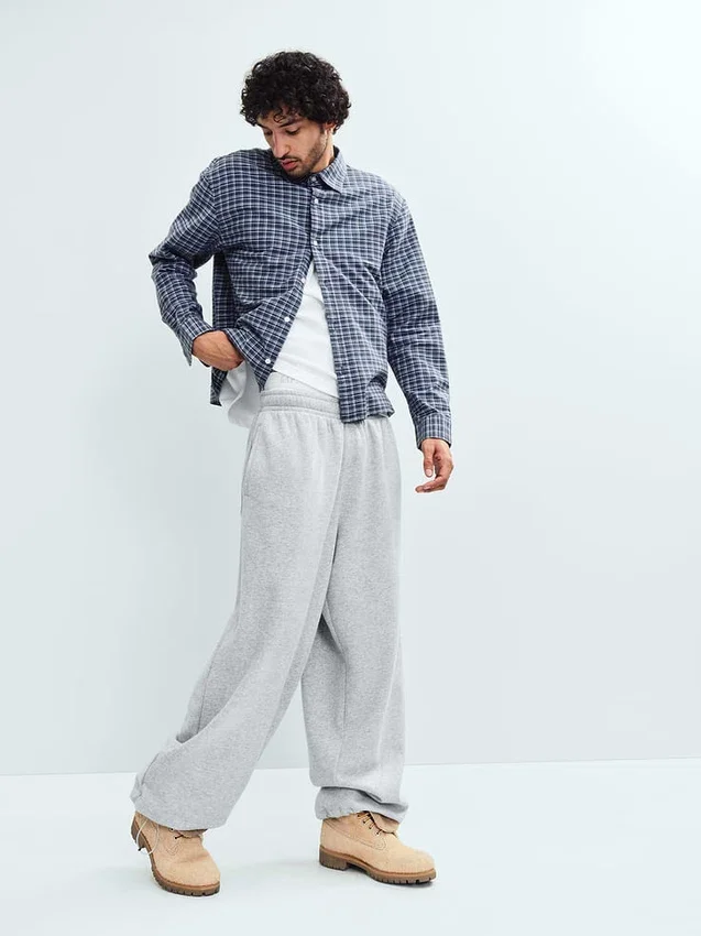 Chemise Oxford ample et courte à ourlet droit