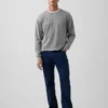 Pantalon droit ample en lin et coton