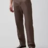 Pantalon droit ample en lin et coton