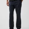 Pantalon droit ample en lin et coton