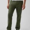 Pantalon droit ample en lin et coton