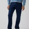 Pantalon droit ample en lin et coton
