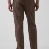 Pantalon droit ample en lin et coton