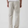 Pantalon droit ample en lin et coton