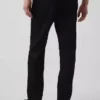 Pantalon droit ample en lin et coton