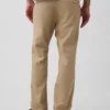 Pantalon droit ample en lin et coton