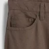Pantalon droit ample en lin et coton