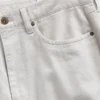 Pantalon droit ample en lin et coton
