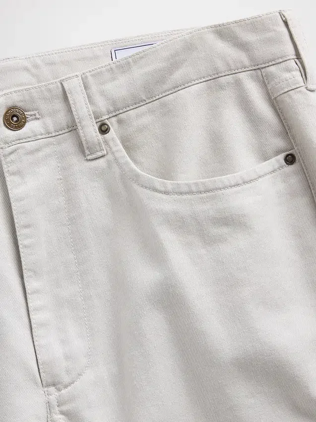 Pantalon droit ample en lin et coton
