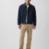 Pantalon droit ample en lin et coton