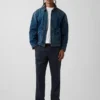 Pantalon droit ample en lin et coton
