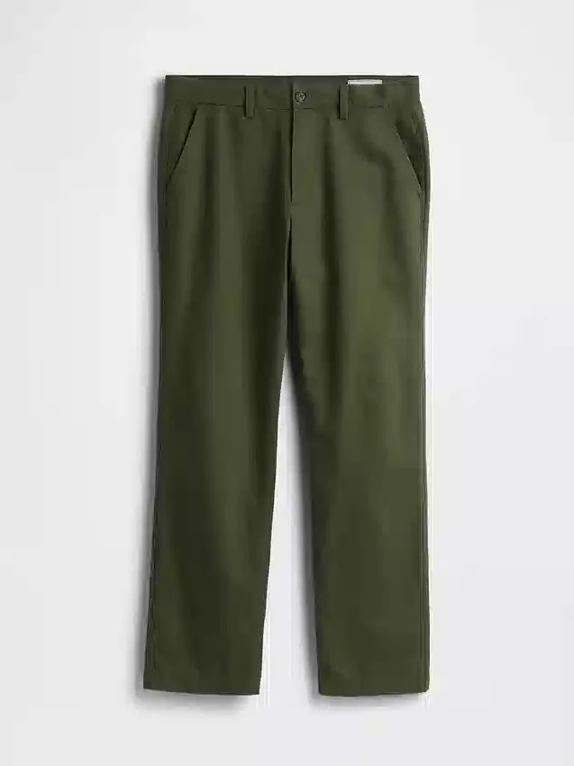Pantalon droit ample en lin et coton