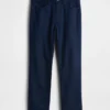 Pantalon droit ample en lin et coton