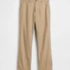 Pantalon droit ample en lin et coton