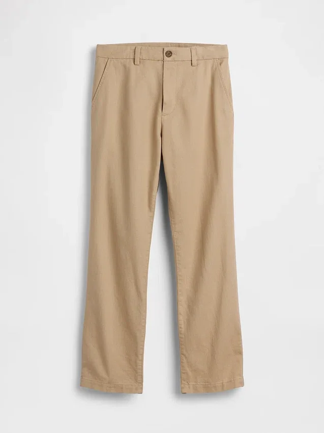 Pantalon droit ample en lin et coton