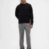 Pantalon droit ample en mélange de laine