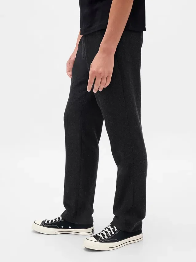 Pantalon droit ample en mélange de laine