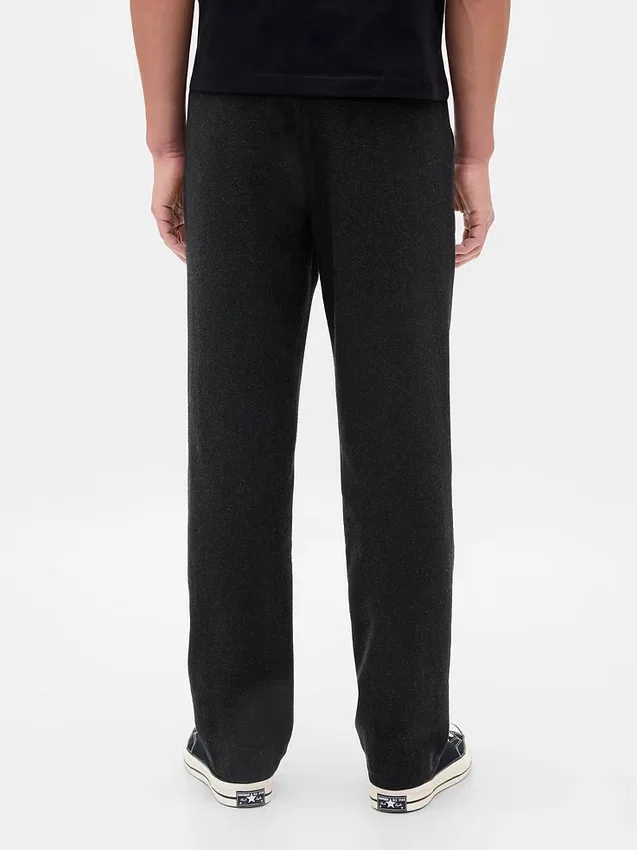 Pantalon droit ample en mélange de laine