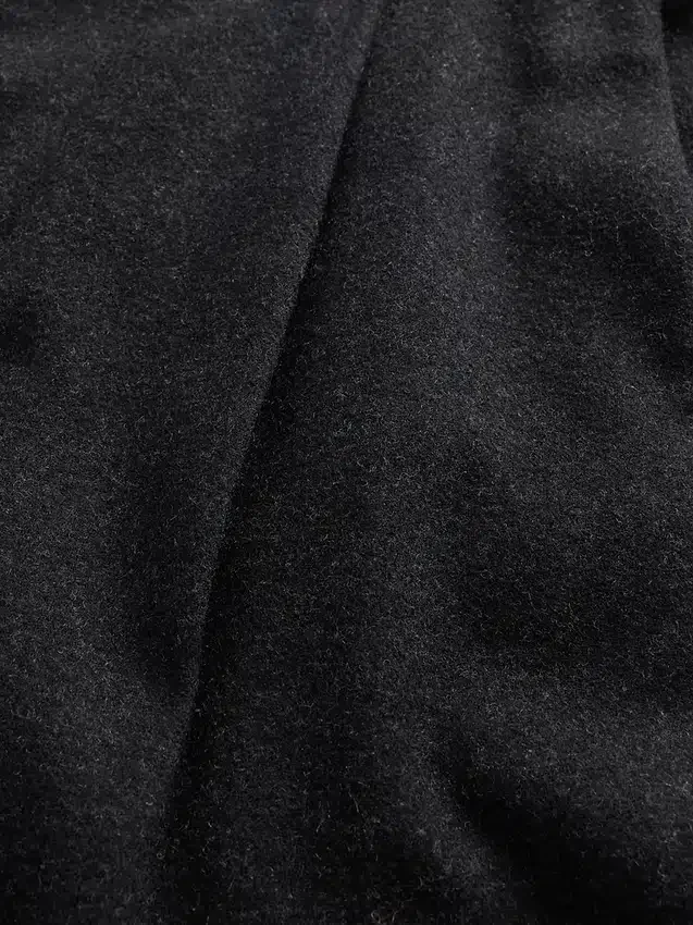 Pantalon droit ample en mélange de laine