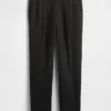 Pantalon droit ample en mélange de laine