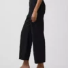 Pantalon droit décontracté en mélange de lin, longueur cheville