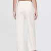 Pantalon droit décontracté en mélange de lin, longueur cheville