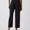 Pantalon droit décontracté en mélange de lin, longueur cheville