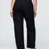 Pantalon droit décontracté en mélange de lin, longueur cheville