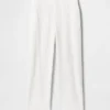 Pantalon droit décontracté en mélange de lin, longueur cheville