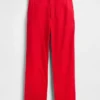 Pantalon droit décontracté en mélange de lin, longueur cheville