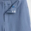 Pantalon droit décontracté en mélange de lin, longueur cheville