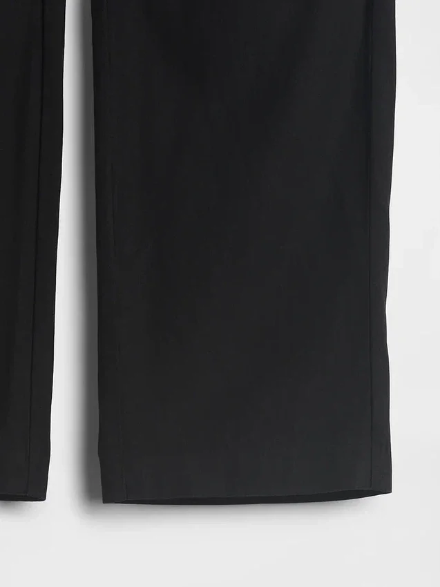 Pantalon droit décontracté en mélange de lin, longueur cheville