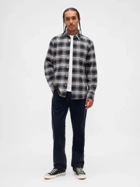 Pantalon droit décontracté en velours côtelé