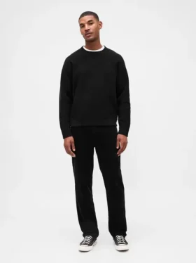 Pantalon droit décontracté en velours côtelé