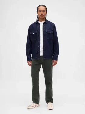 Pantalon droit décontracté en velours côtelé