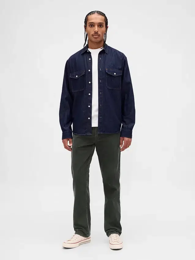 Pantalon droit décontracté en velours côtelé