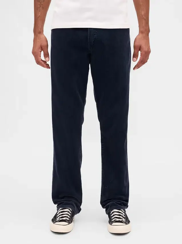 Pantalon droit décontracté en velours côtelé