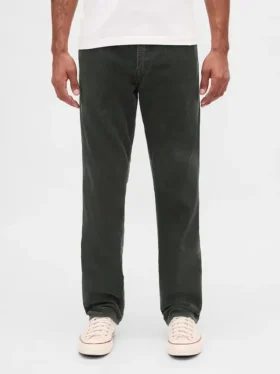 Pantalon droit décontracté en velours côtelé