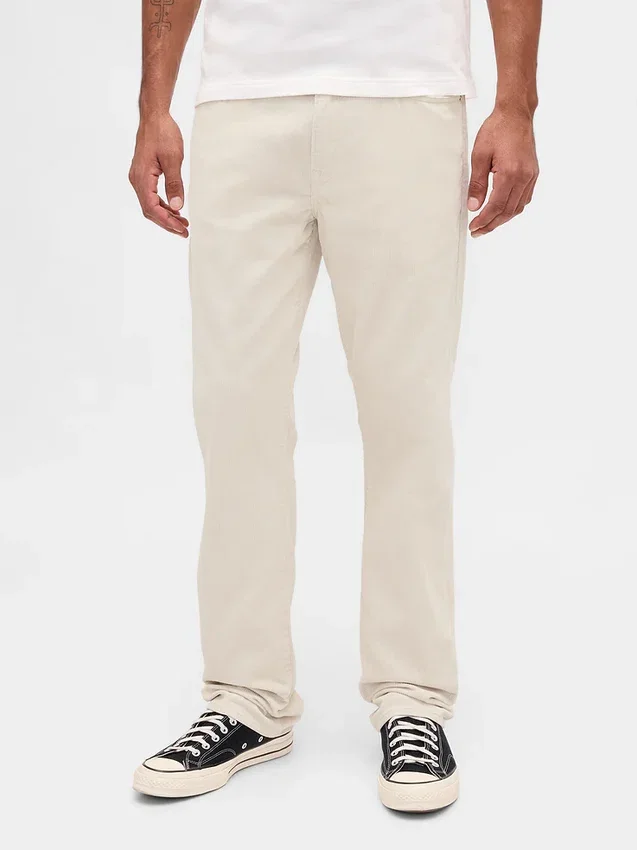 Pantalon droit décontracté en velours côtelé