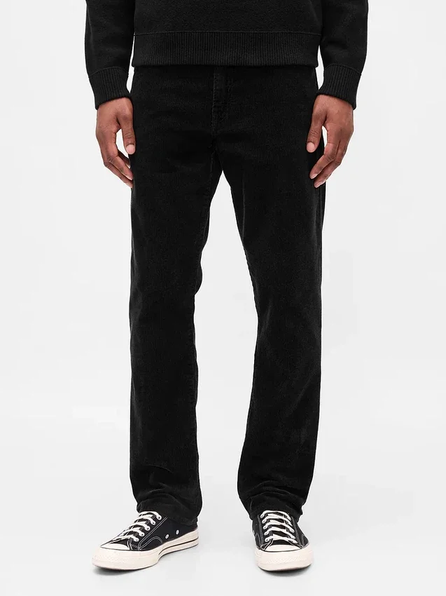 Pantalon droit décontracté en velours côtelé