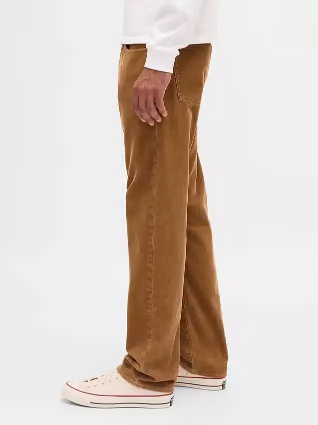 Pantalon droit décontracté en velours côtelé
