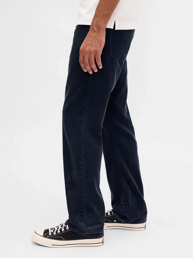 Pantalon droit décontracté en velours côtelé