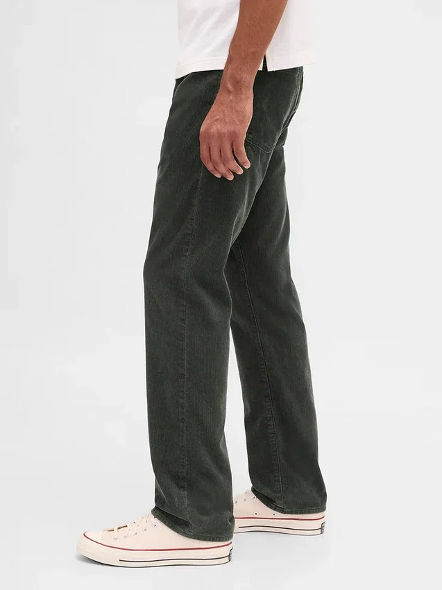 Pantalon droit décontracté en velours côtelé