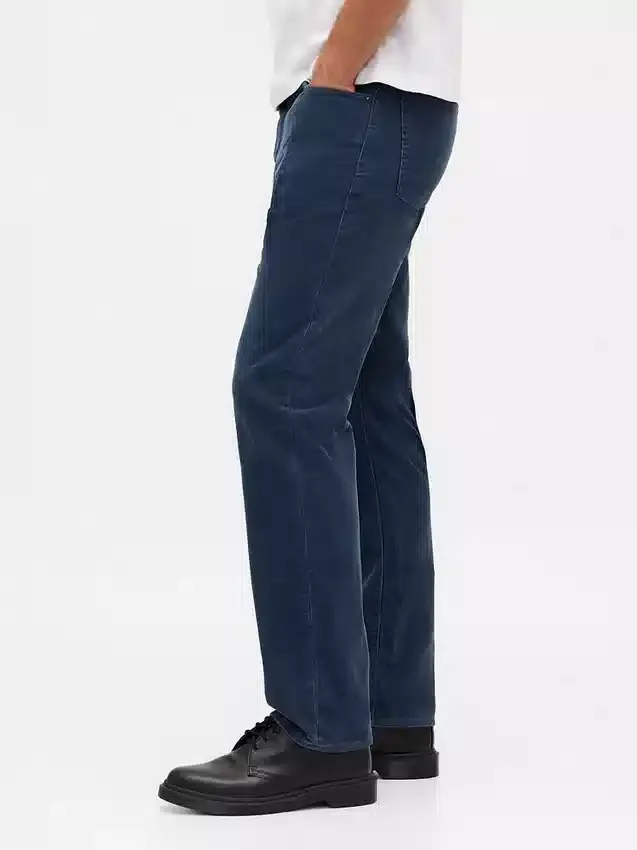 Pantalon droit décontracté en velours côtelé