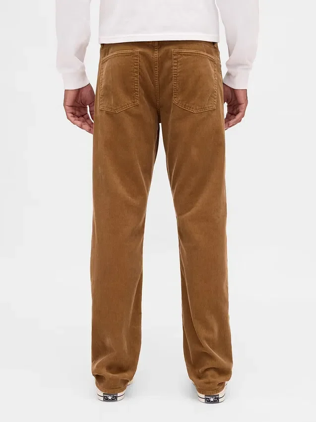 Pantalon droit décontracté en velours côtelé