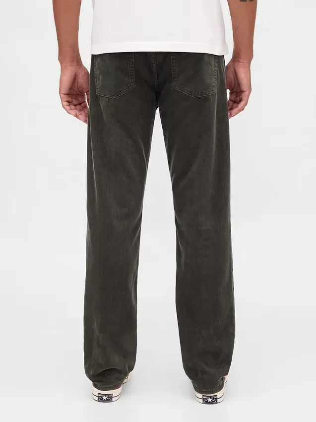 Pantalon droit décontracté en velours côtelé