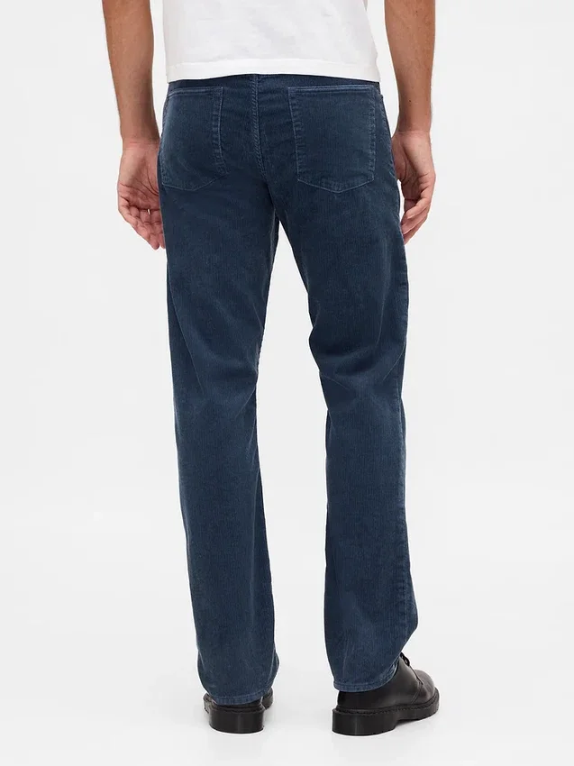 Pantalon droit décontracté en velours côtelé