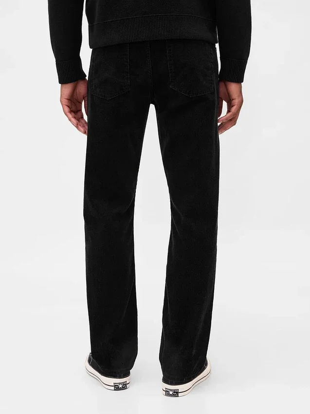 Pantalon droit décontracté en velours côtelé