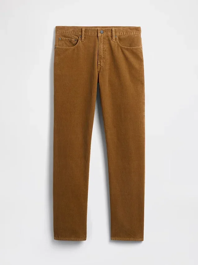 Pantalon droit décontracté en velours côtelé